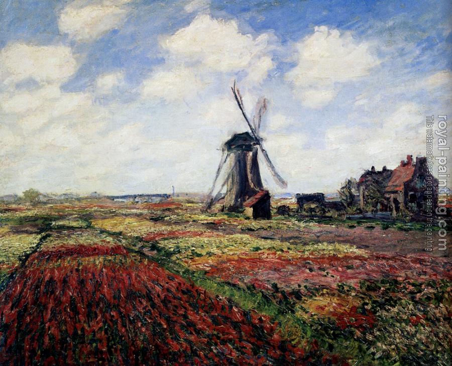 Claude Oscar Monet : Tulip Fields With The Rijnsburg Windmill